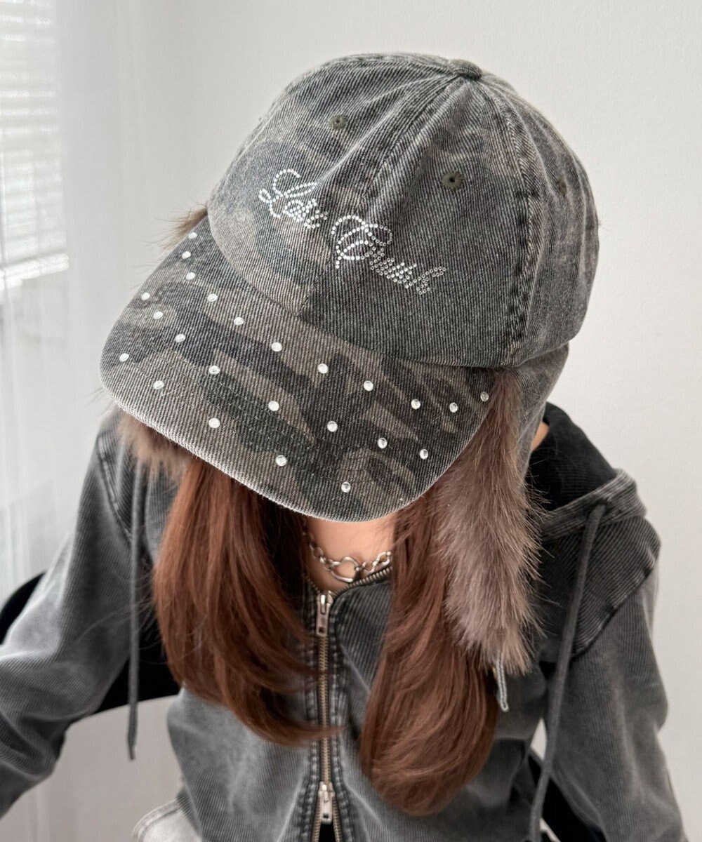 WEGO ラインストーンドッグイヤーキャップ 