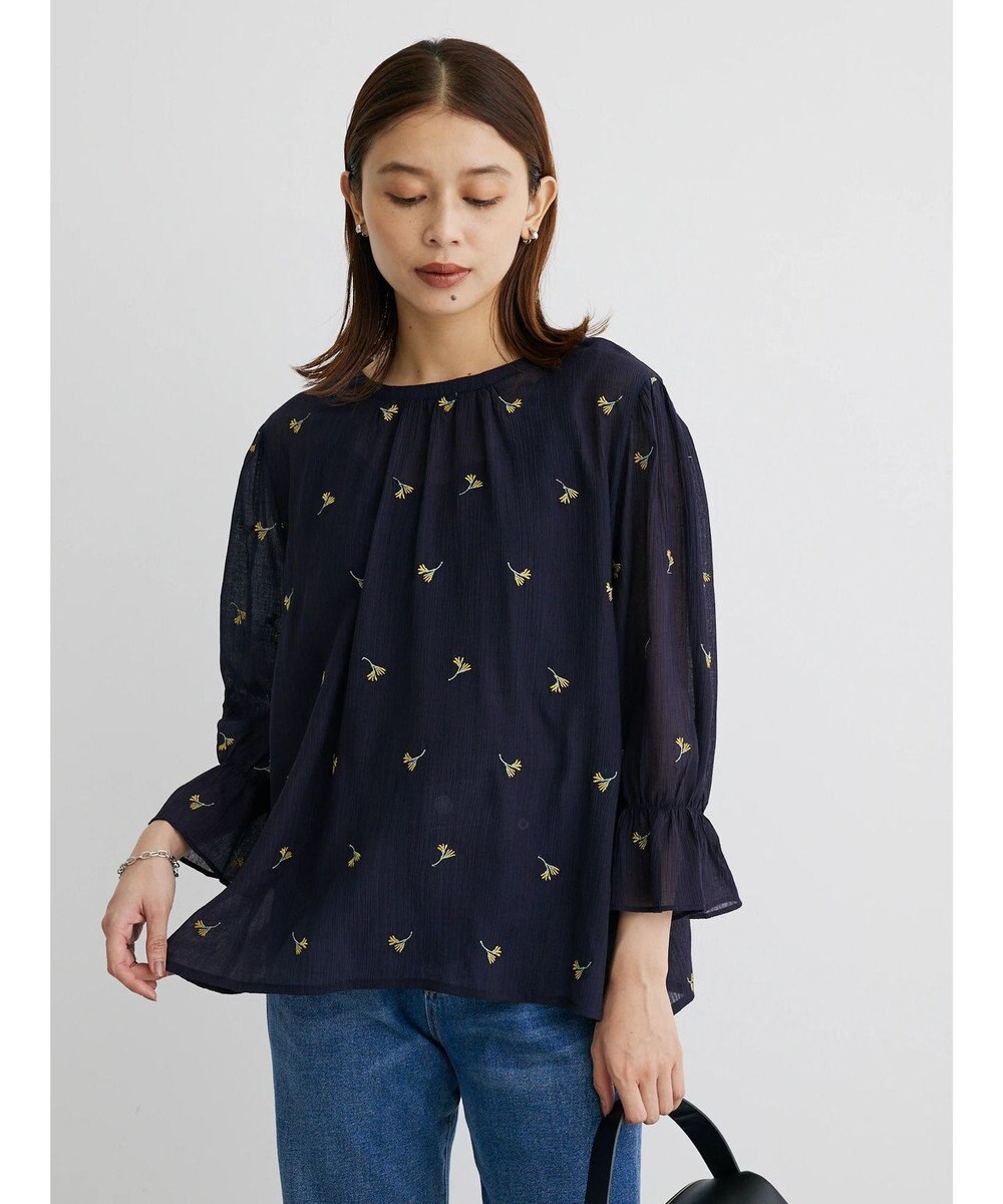 Green Parks シアー刺繍ブラウス 