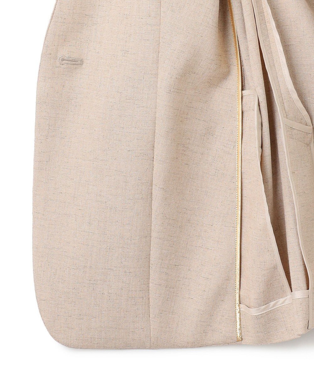 BEIGE， 【洗える】CAROLE / リネンライクノーカラーハーフ丈ジャケット 