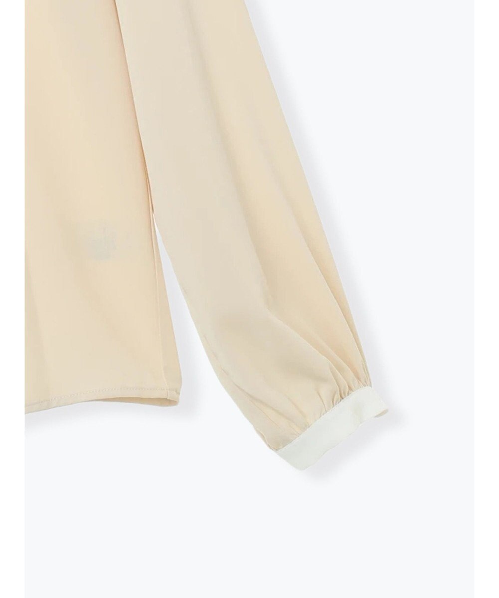 Te chichi パール釦配色タックブラウス 