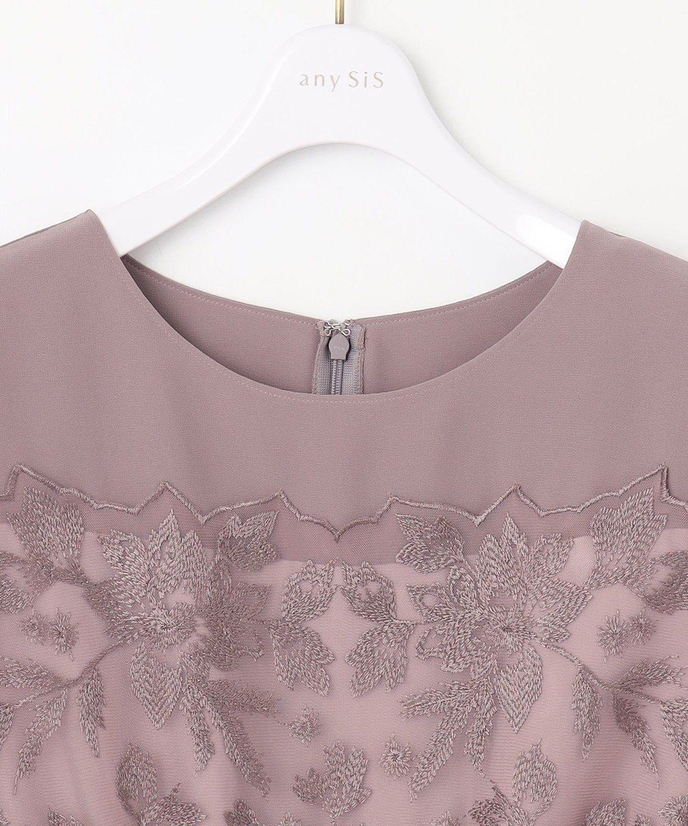 ANY SIS S 【洗える】フラワー刺繍パーツ ワンピース 