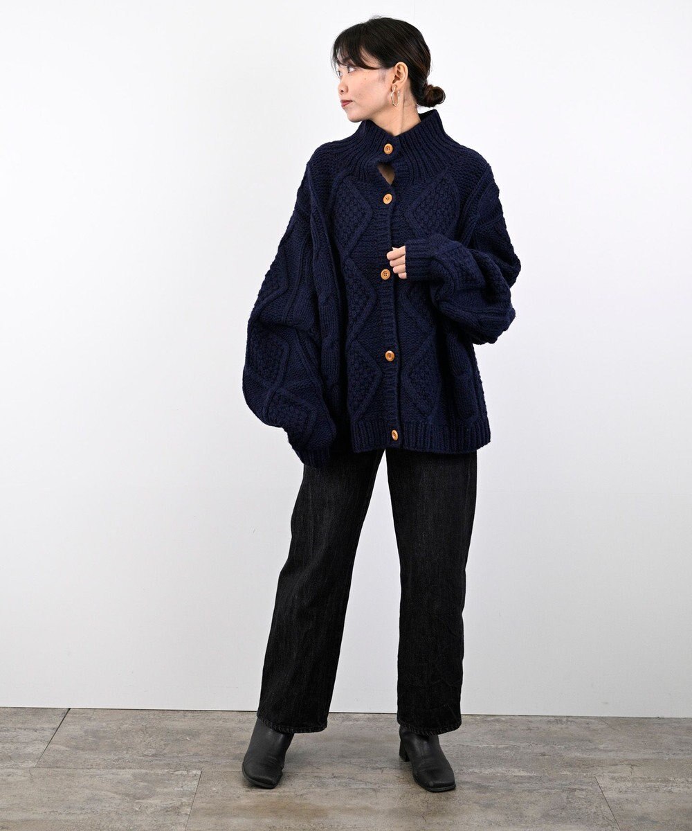 LENO ARAN PULLOVER【UNISEX】アラン柄ニットプルオーバー/カーディガン 