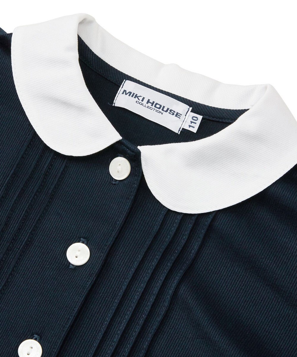 MIKI HOUSE HOT BISCUITS 【90-130cm】丸襟半袖ワンピース 