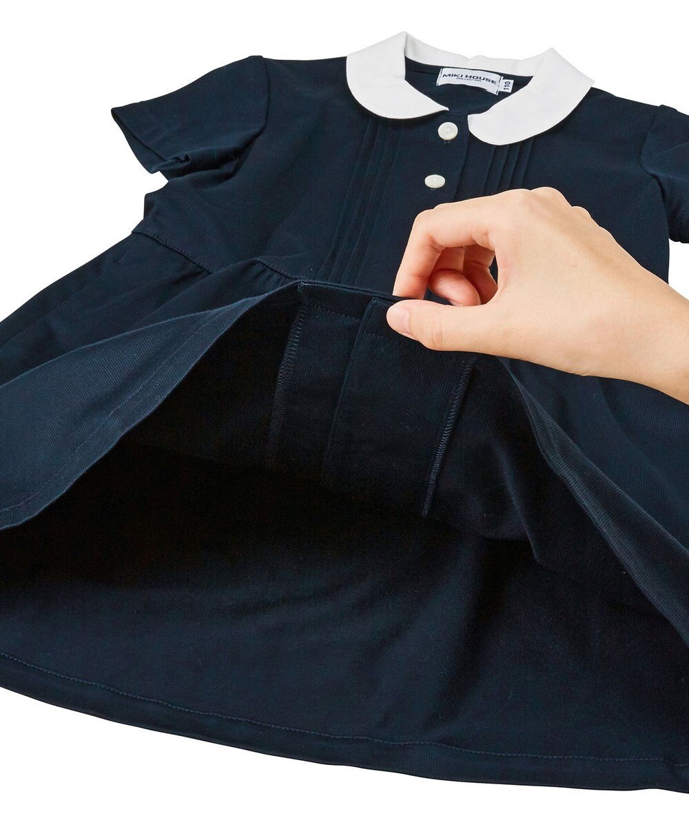 MIKI HOUSE HOT BISCUITS 【90-130cm】丸襟半袖ワンピース 