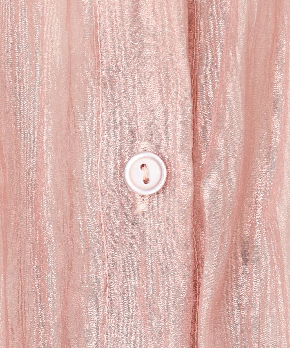 Feroux 【洗える】シャーリング シアーシャツ 