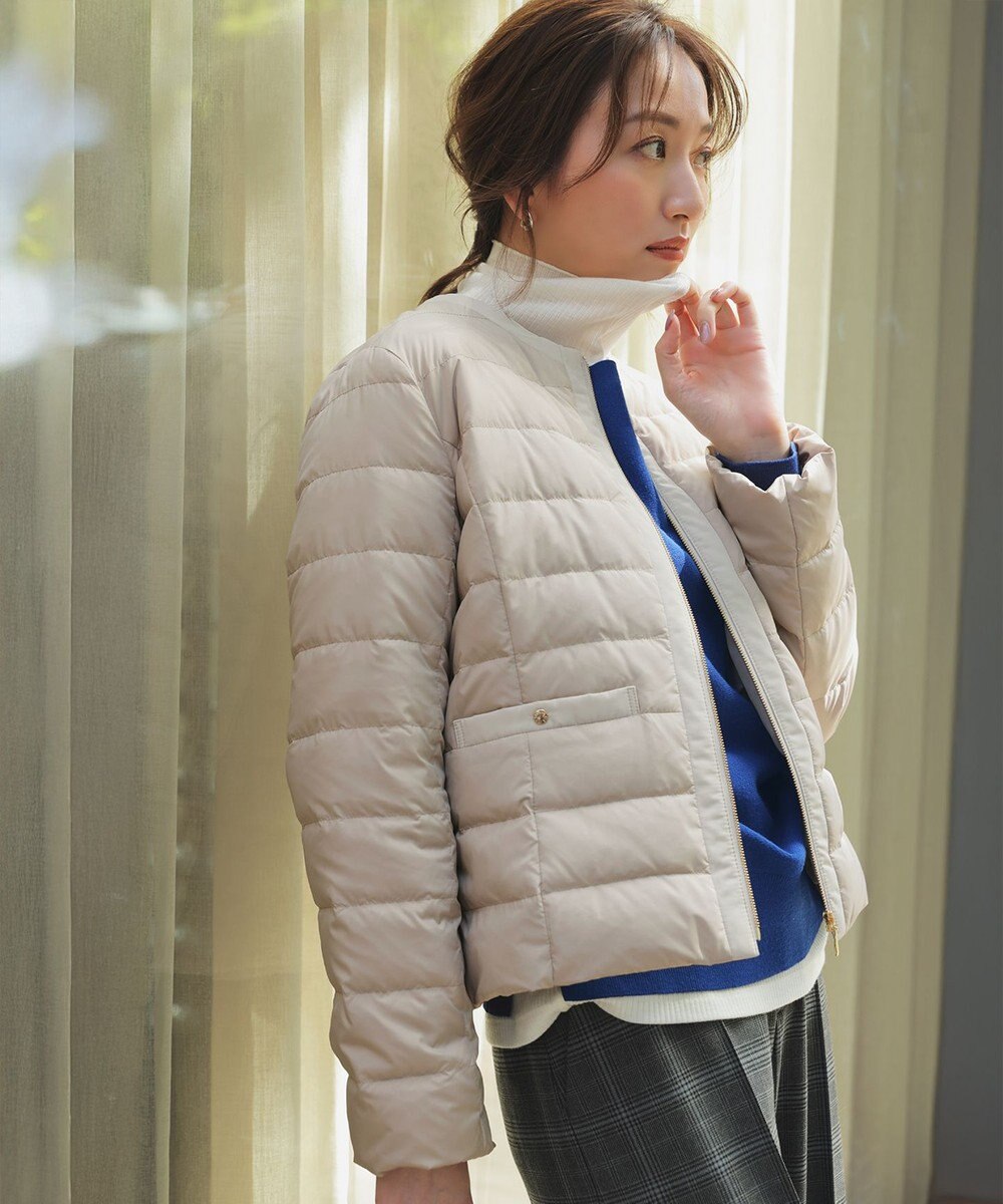 ANY SIS 【2WAY】ノーカラーダウン ジャケット 