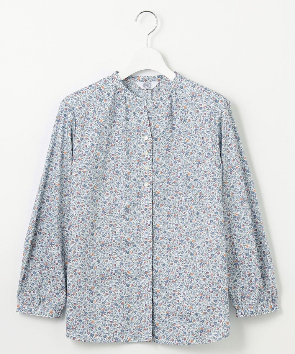 J.PRESS LADIES L 【洗える】Liberty Lilibet＆Hannah Rose バンドカラー ブラウス 