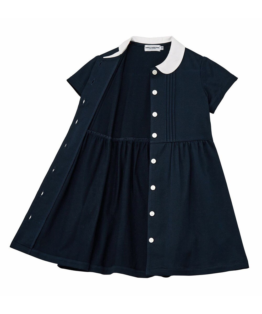 MIKI HOUSE HOT BISCUITS 【90-130cm】丸襟半袖ワンピース 