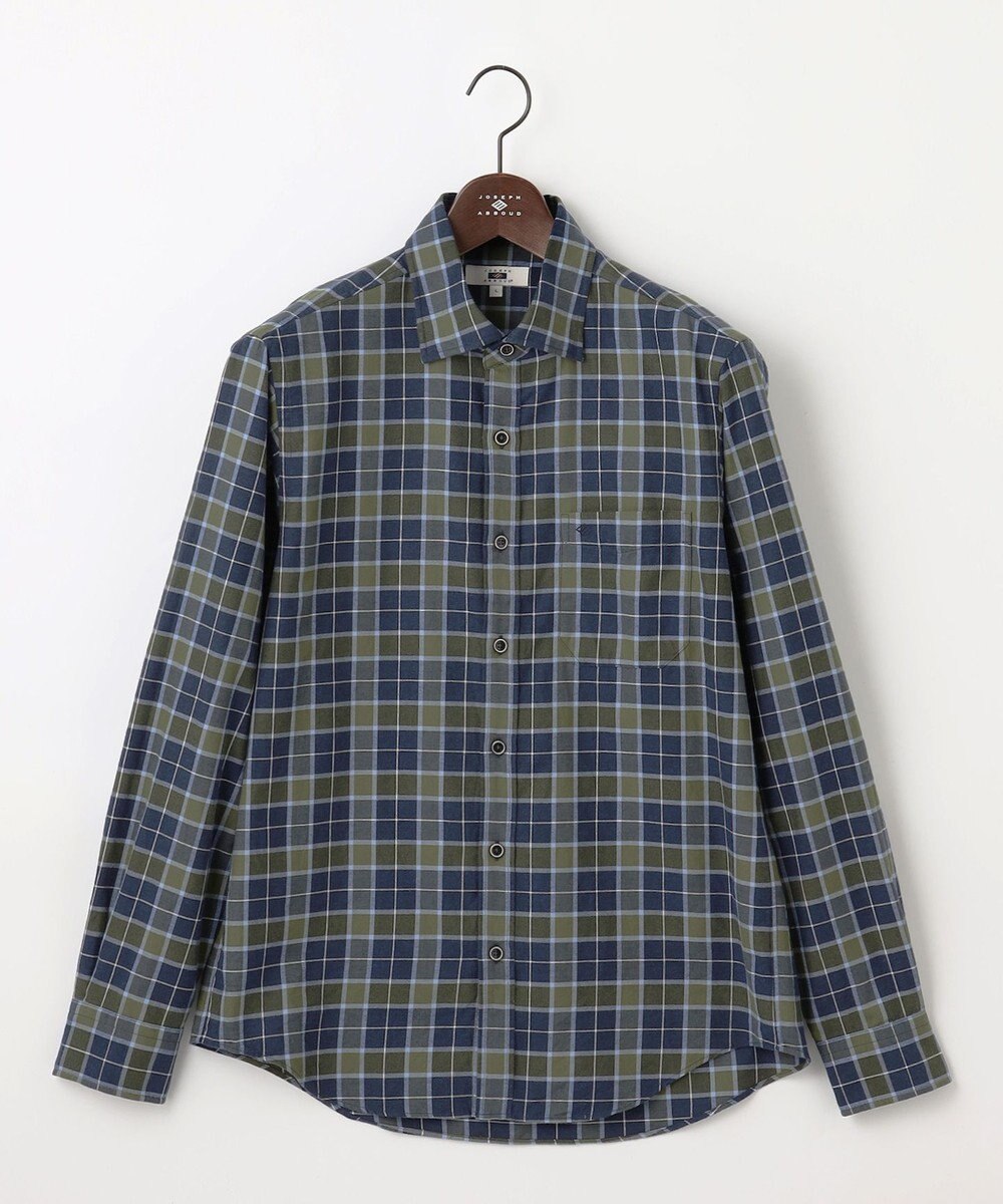 JOSEPH ABBOUD 【柔らか/暖かい】ファインブラッシュド ネル チェック シャツ 