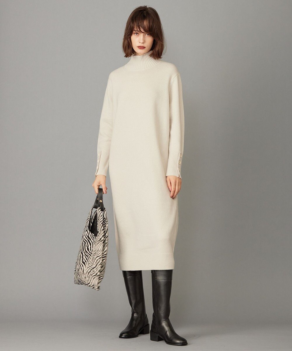 ICB 【WEB限定カラーあり・洗える】 ソフトカシミヤミックス ハイネックワンピース 