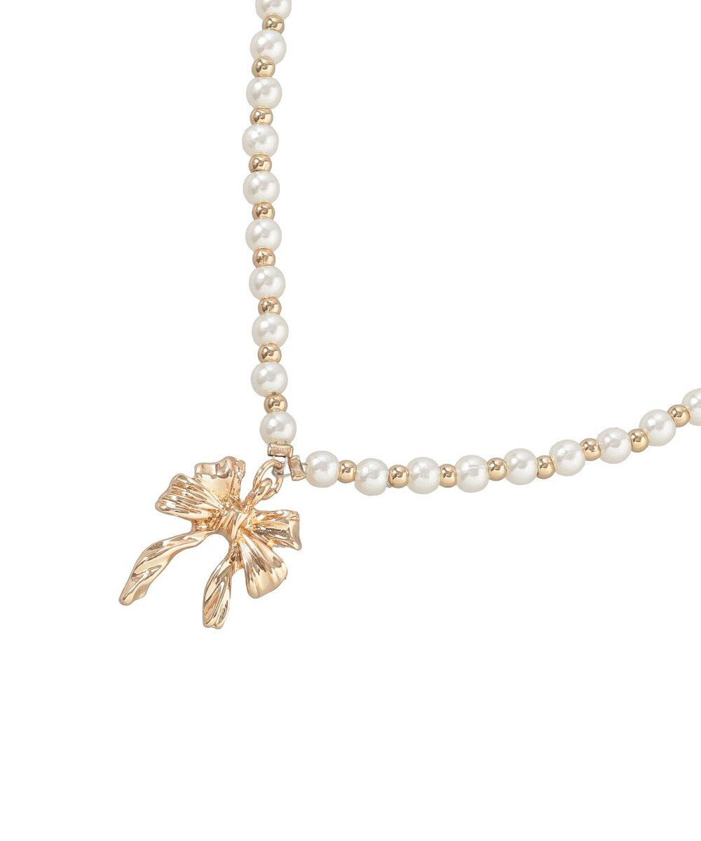 Maison de FLEUR カーリーリボンスライドネックレス 