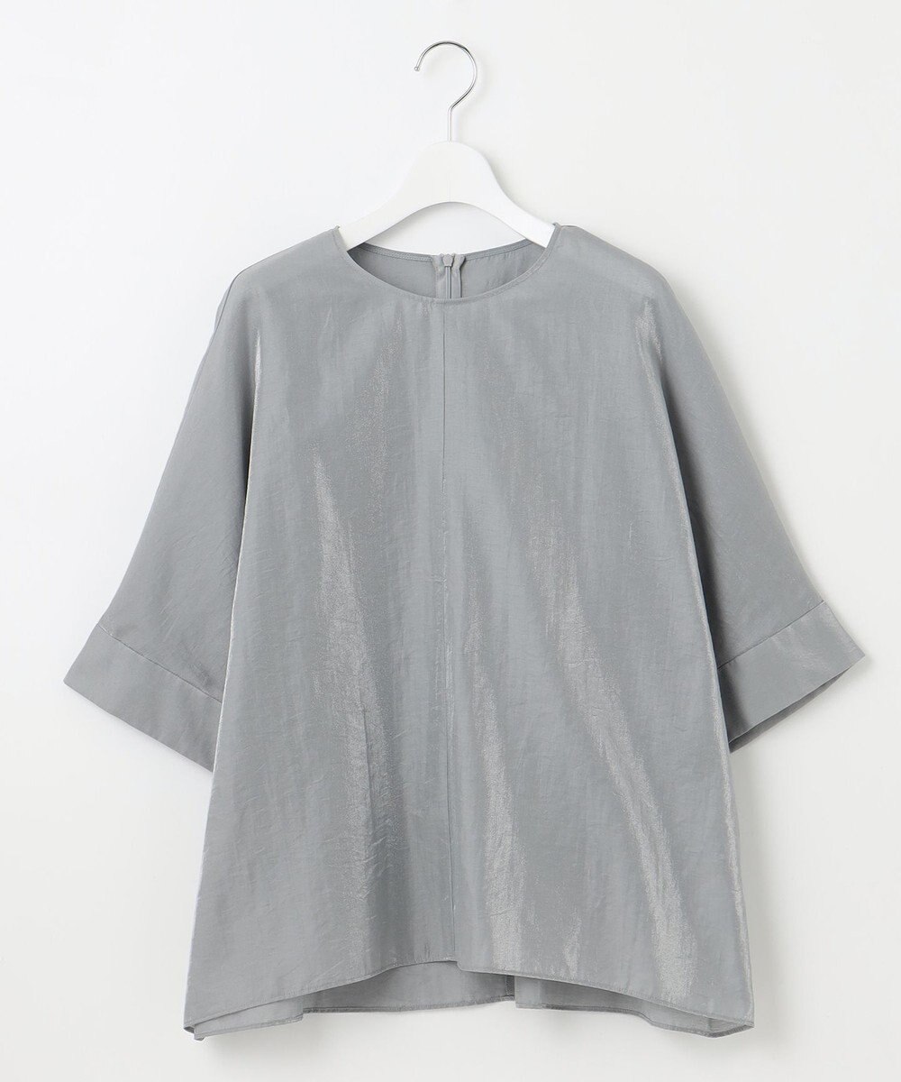 自由区 【洗える】ブライトシアーシャンブレー Tブラウス 