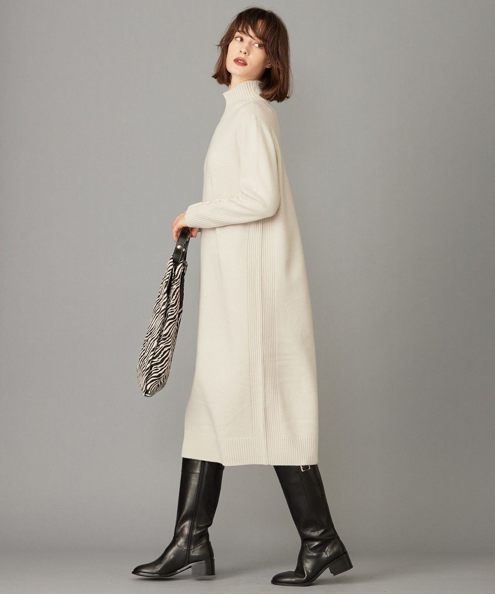 ICB 【WEB限定カラーあり・洗える】 ソフトカシミヤミックス ハイネックワンピース 