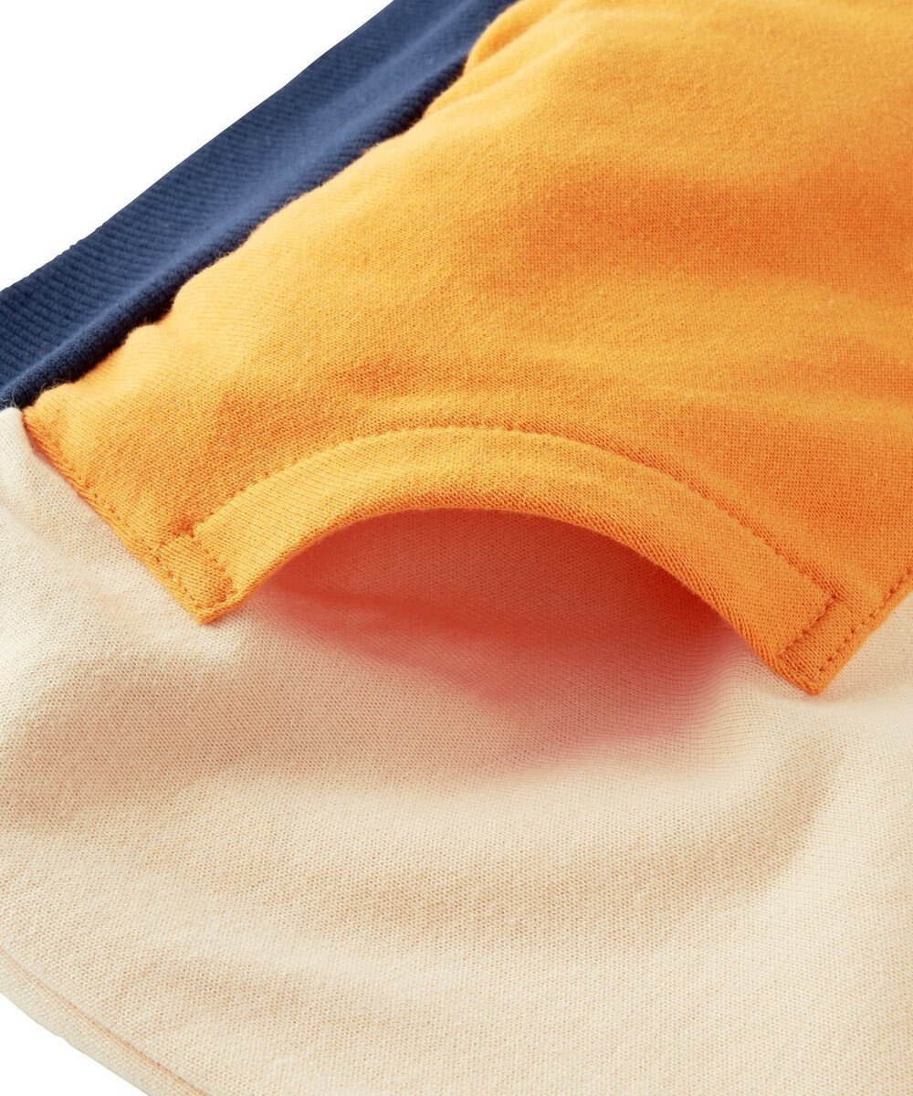 MIKI HOUSE HOT BISCUITS 【80-120cm】 マルチカラー配色切り替え ロゴパーカー 