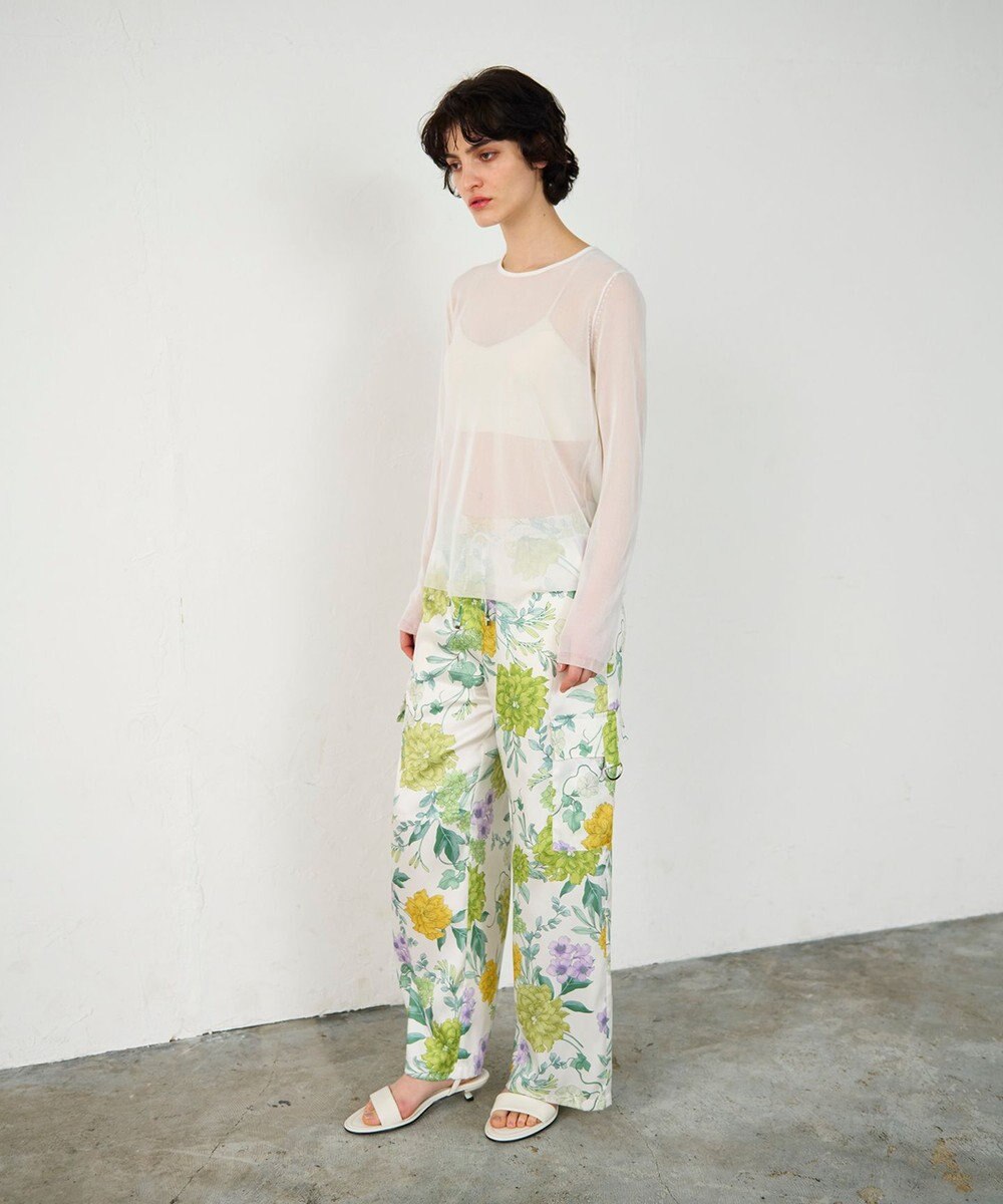 GRACE CONTINENTAL フラワープリントワークパンツ 