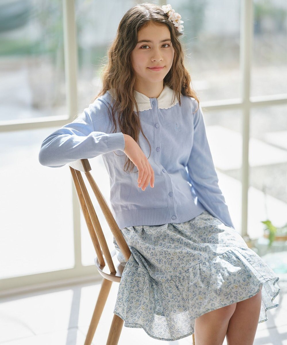 組曲 KIDS 【150-160㎝】リボンカラー カーディガン 