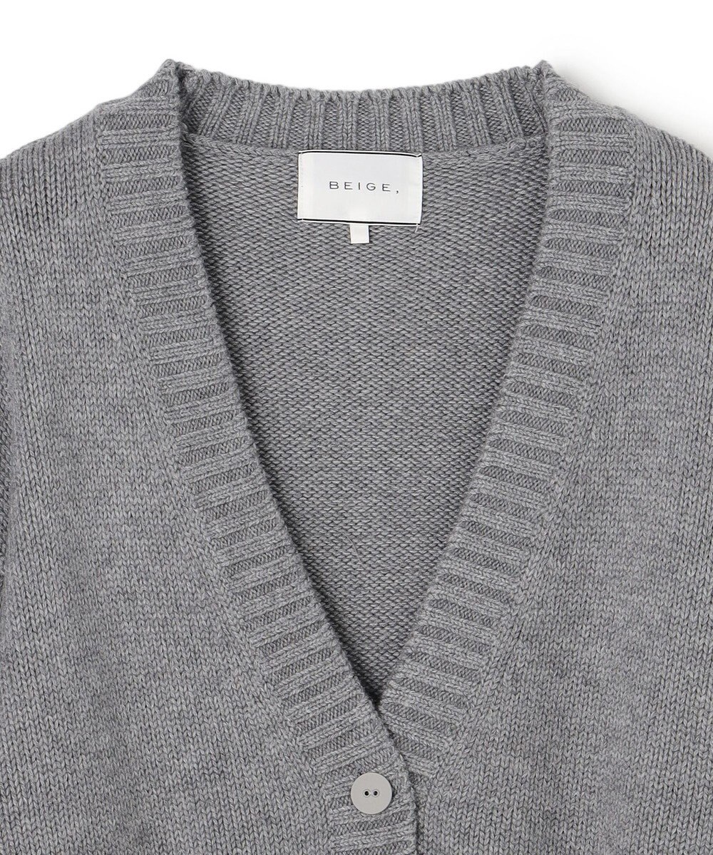 BEIGE， 【洗える】CHESTER / フェイクファーVネックカーディガン 