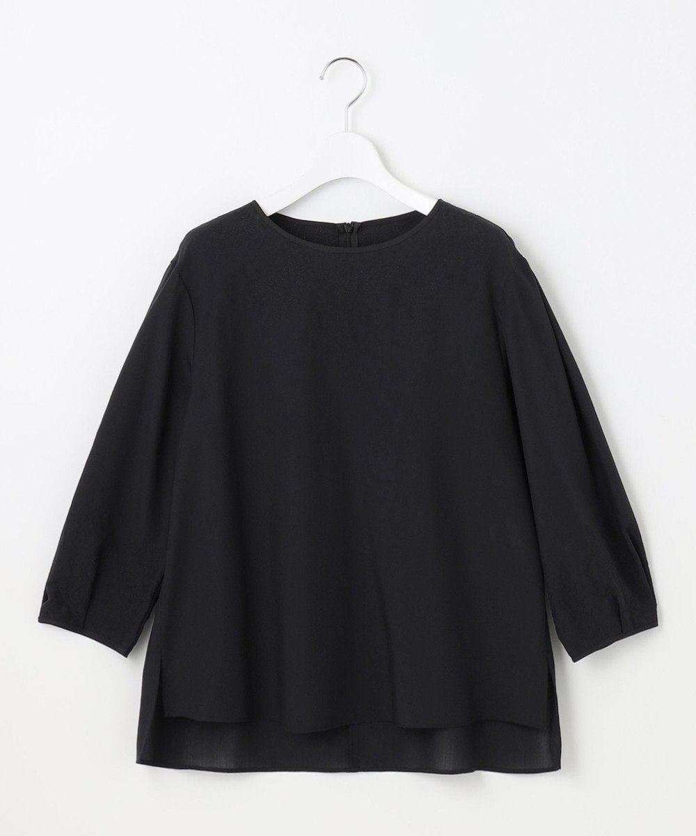 自由区 S 【洗える】コードエンブロイダリーボートネック ブラウス 