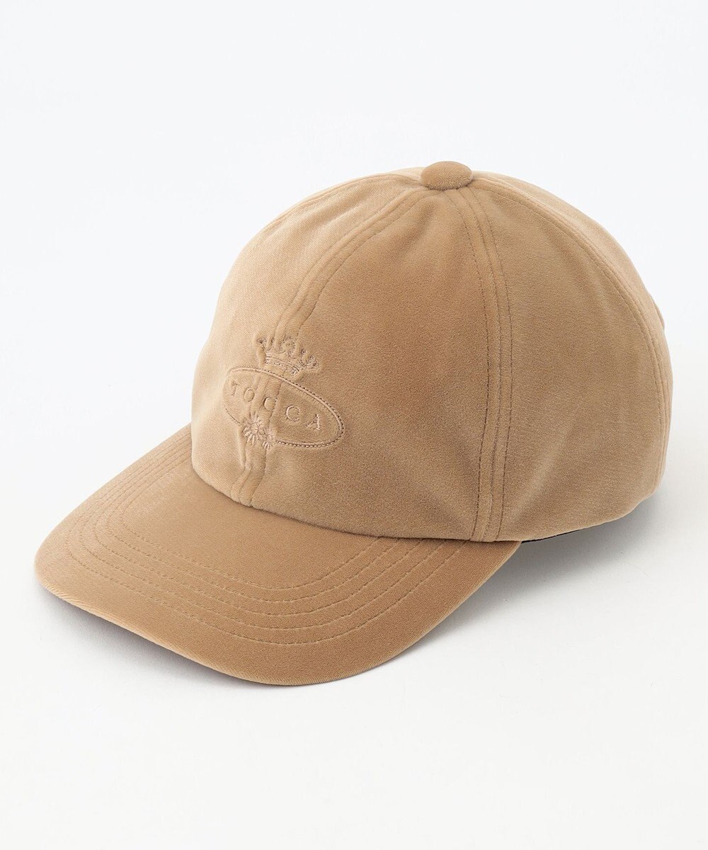 TOCCA 【防臭・吸水速乾・UVカット・サイズ調整可・リボン取り外し可】VELVET LOGOCAP キャップ 