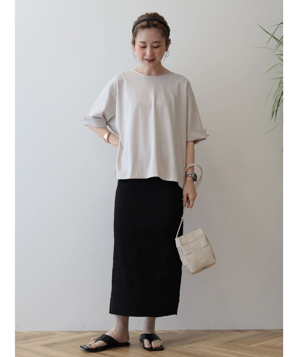 AMERICAN HOLIC 接触冷感バックタック袖折り返しカットプルオーバー 