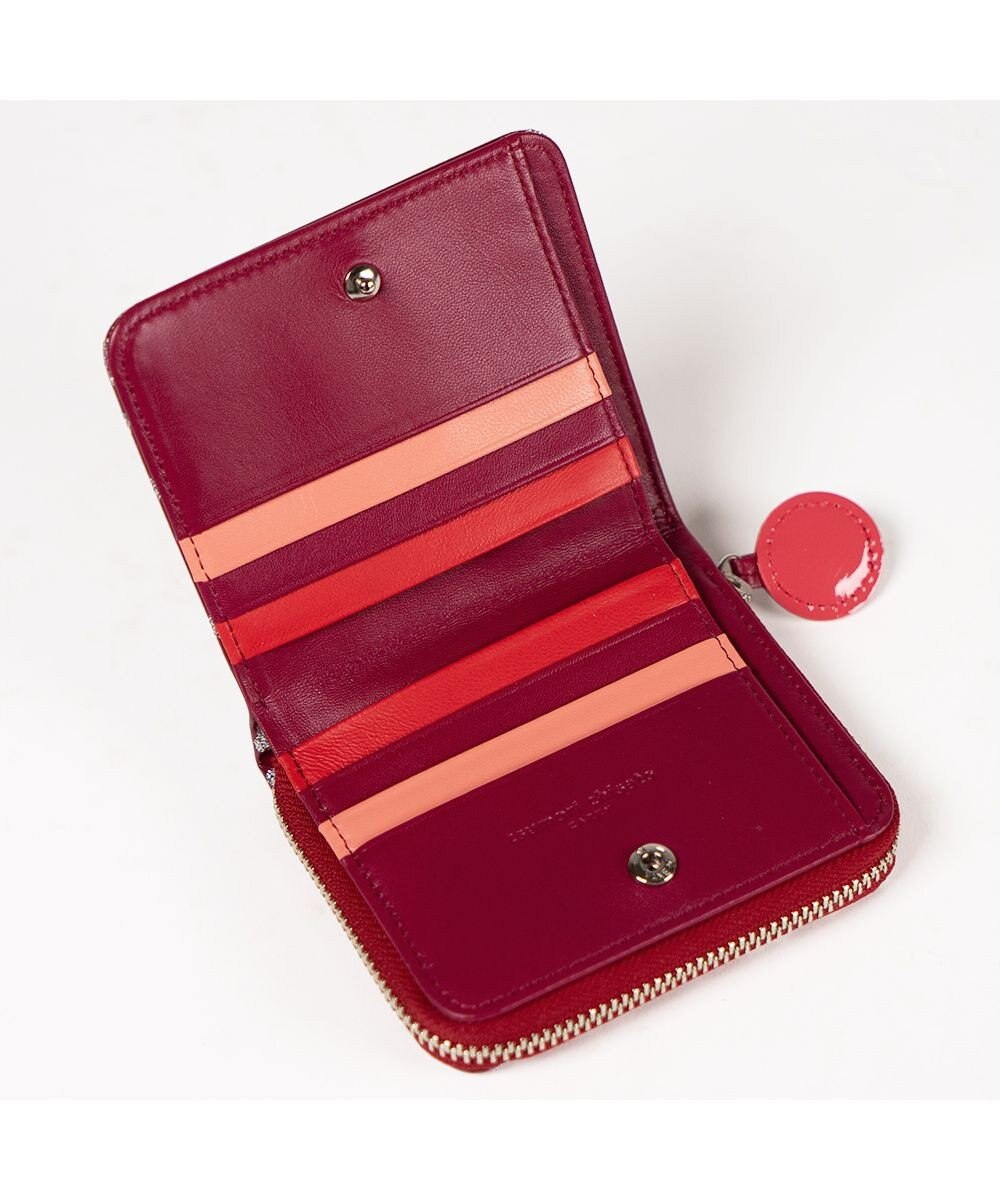 tsumori chisato CARRY グリッターフラワー ラウンドファスナー 2つ折り財布 