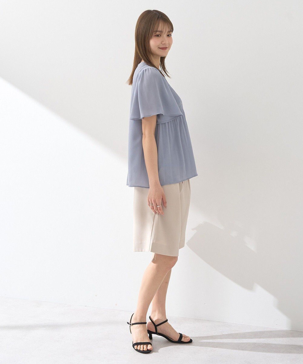 earth music&ecology マジョリカプリーツ半袖ブラウス 