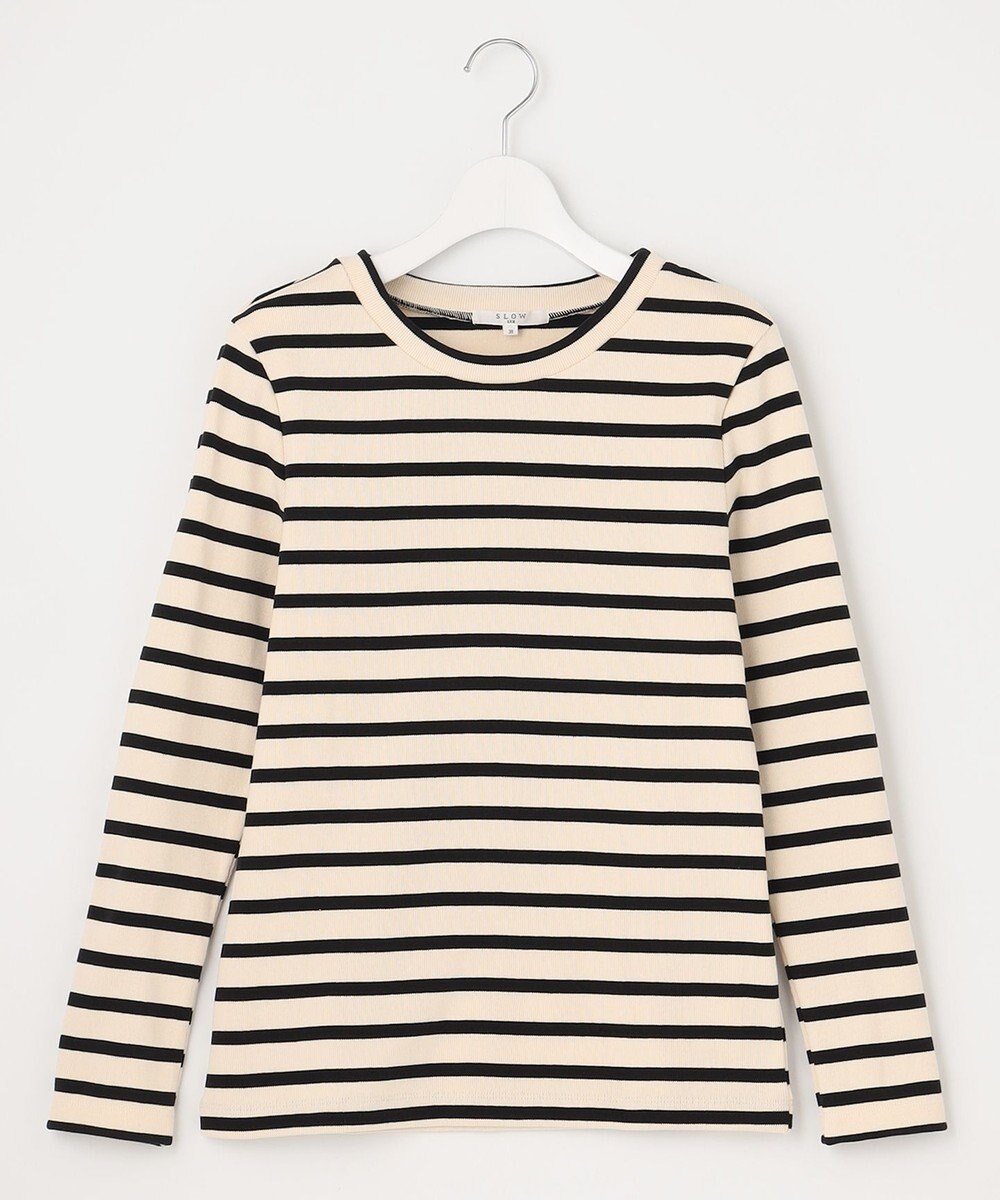 23区 L 【SLOW/洗える】ミドルフライスジャージー ロングTシャツ 