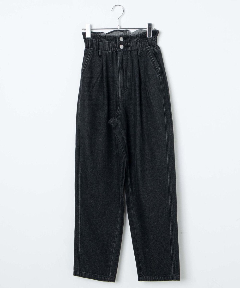 WEGO 【ウエストゴム】ウエストフリルデニムマムパンツ 