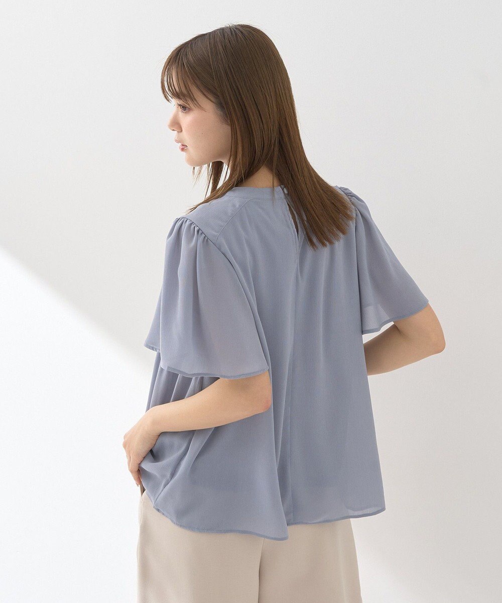 earth music&ecology マジョリカプリーツ半袖ブラウス 