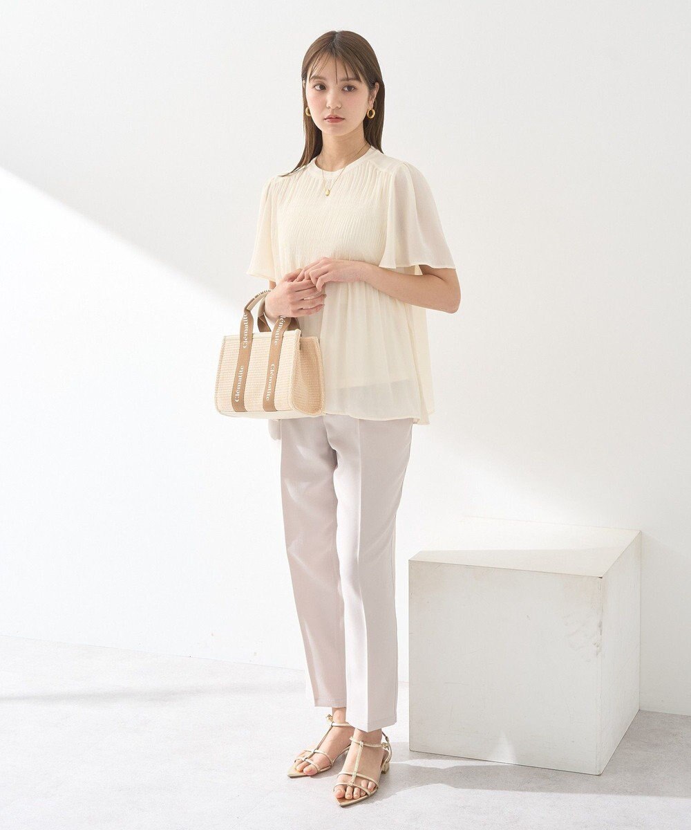 earth music&ecology マジョリカプリーツ半袖ブラウス 