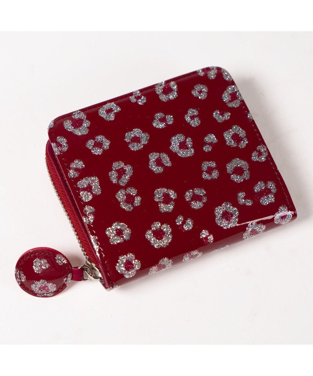 tsumori chisato CARRY グリッターフラワー ラウンドファスナー 2つ折り財布 
