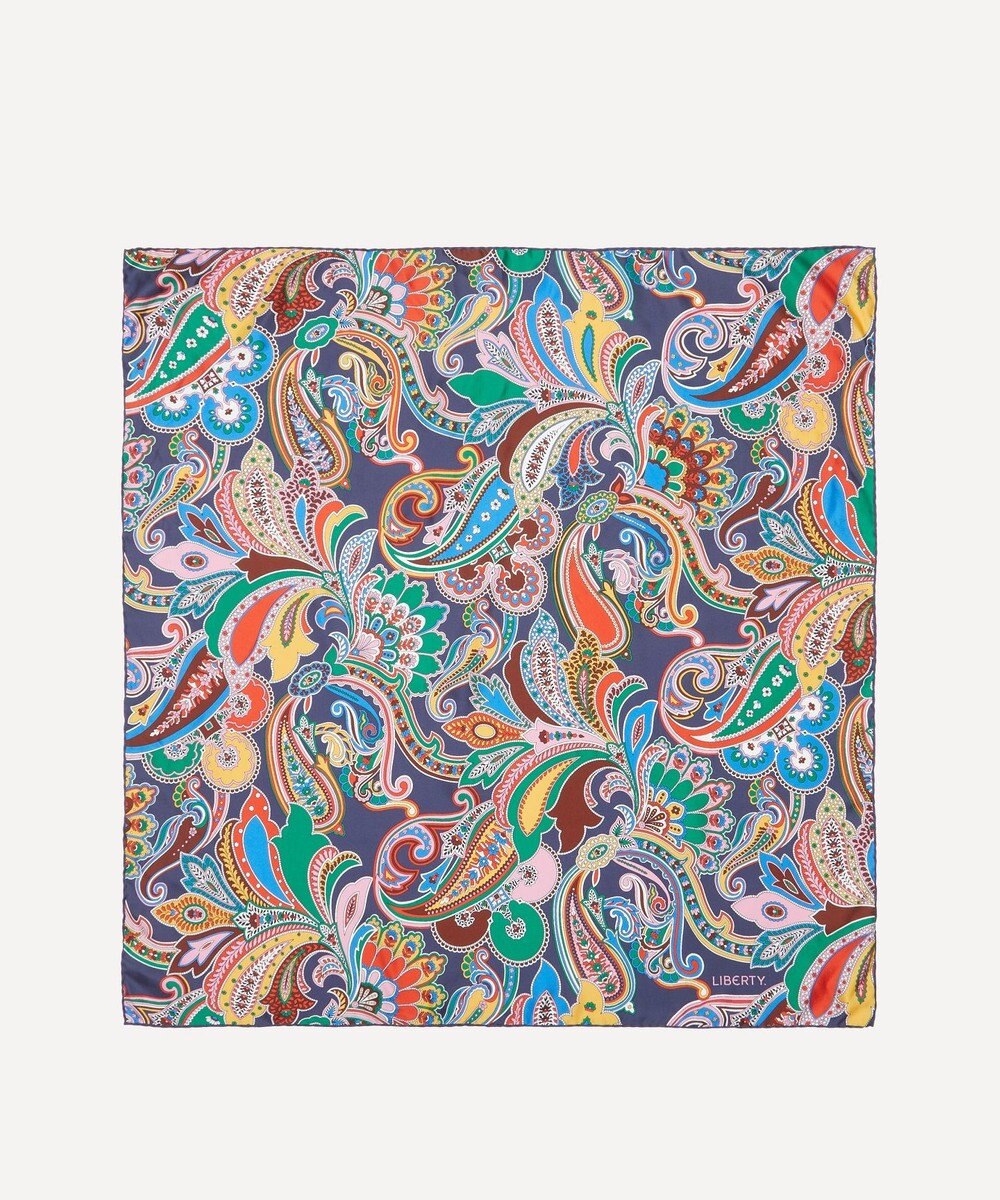 LIBERTY. ペイズリー ファンファーレ ジャカード シルクスカーフ 90 