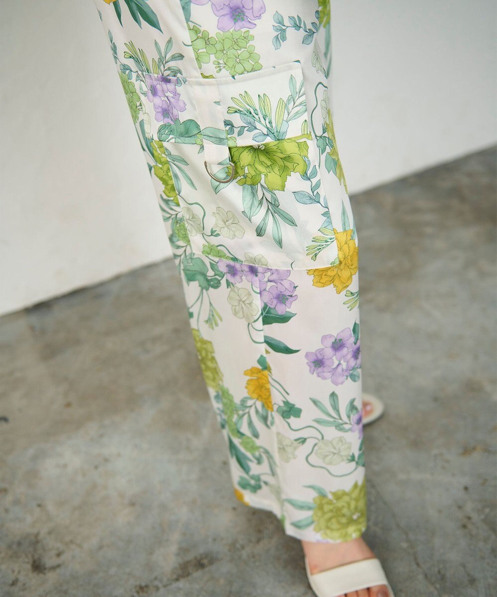 GRACE CONTINENTAL フラワープリントワークパンツ 
