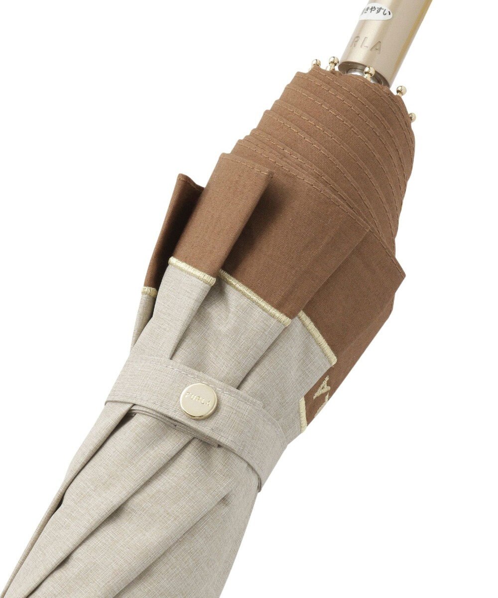 MOONBAT FURLA 晴雨兼用日傘 折りたたみ傘 シャンブレー切継 ／遮光 遮熱 UV 