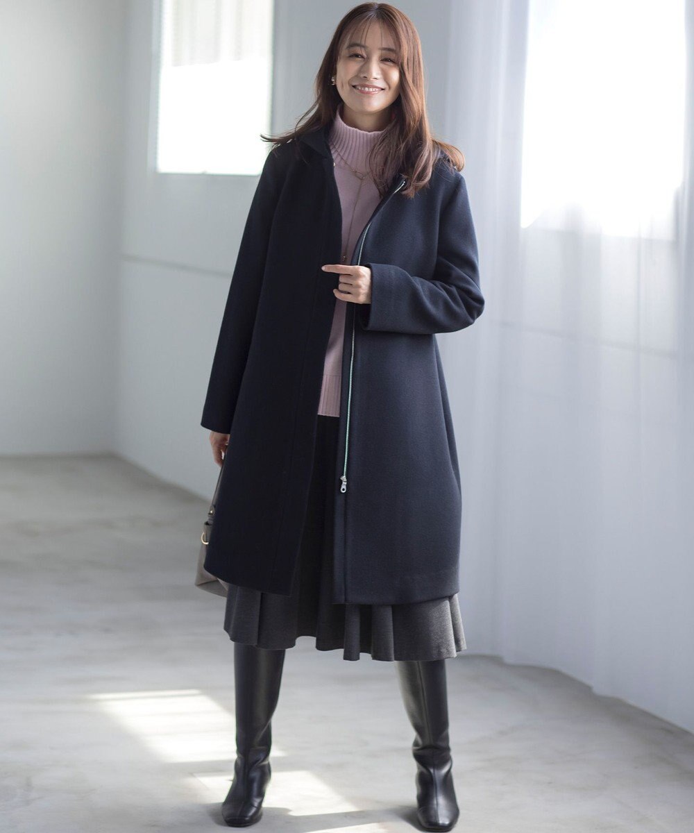 組曲 【WEB限定】ウールモッサ フーデットロングコート 