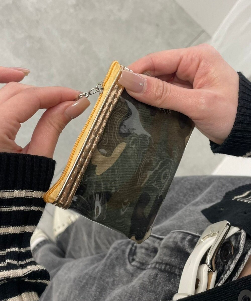 WEGO 総柄メタルクリアポーチ 