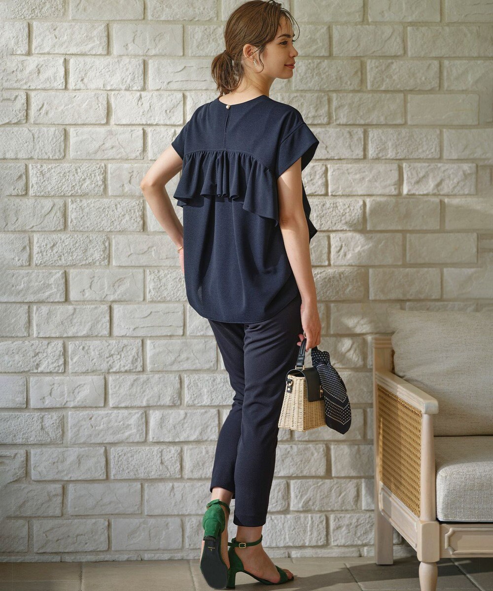 組曲 S 【接触冷感・UVケア】ライトアムンゼンジャージー フリルブラウス 