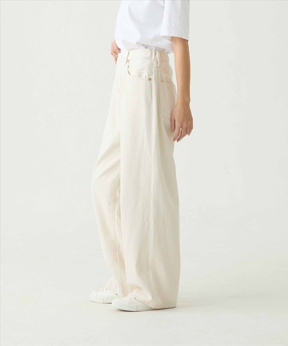 caqu FS linen wide boy`s コットンリネンワイドストレートデニム 