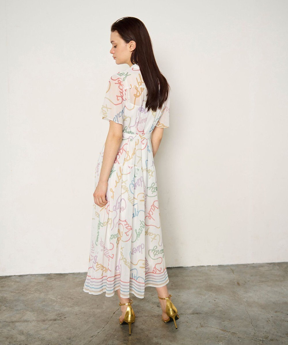 GRACE CONTINENTAL ロープロゴプリントワンピース 