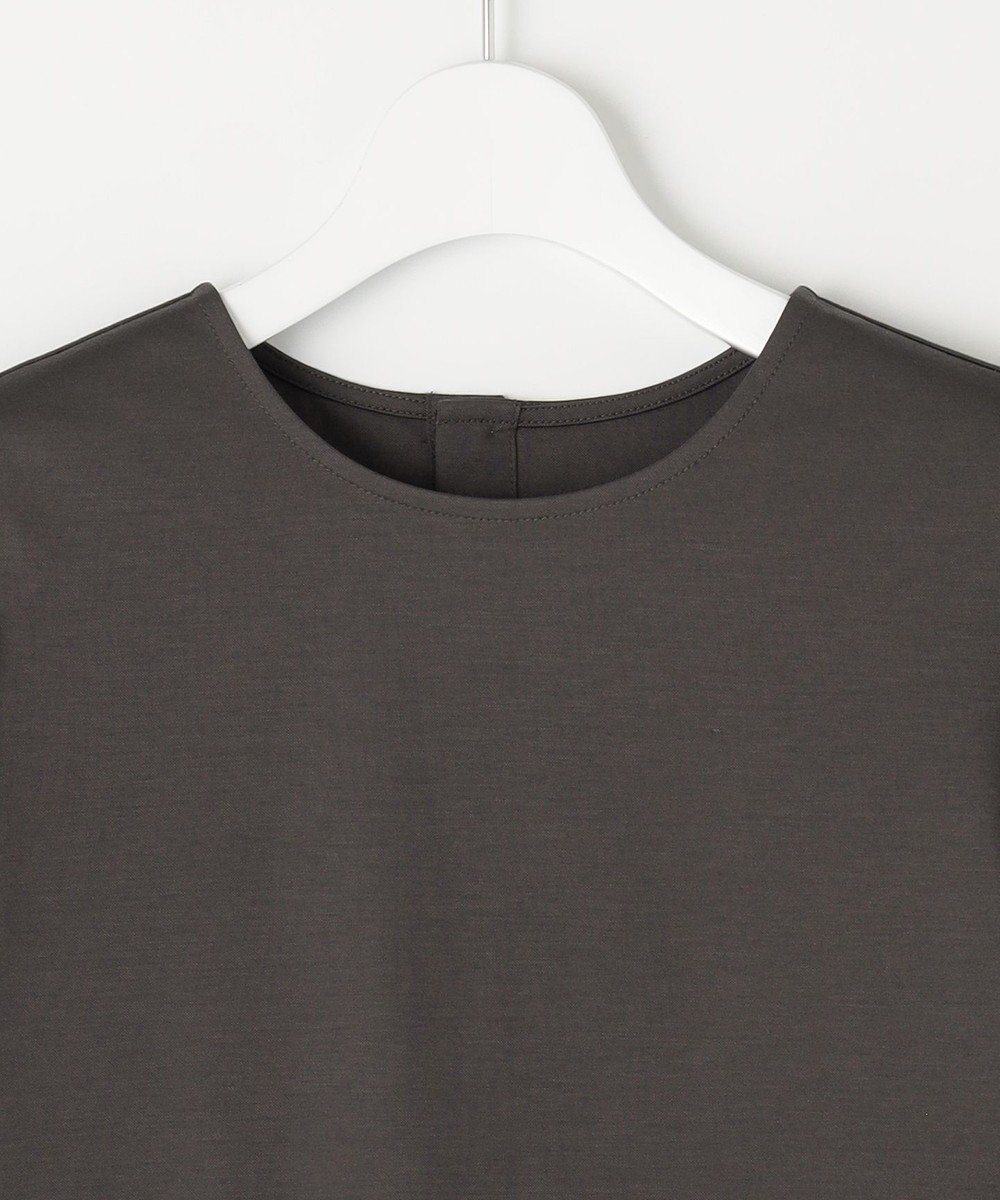 自由区 【洗える・XSサイズあり】シアーコンビパフスリーブ カットソー 