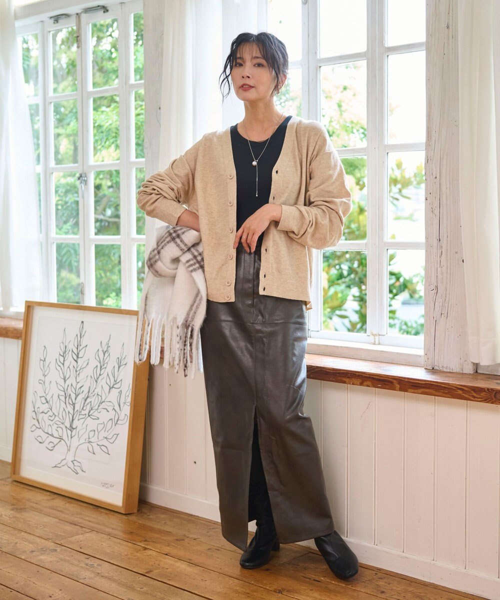 WEGO 【WEB限定/2025年秋冬新作//洗濯可/MLサイズ展開/ユニセックス着用ITEM】ドロップショルダーカーディガン 