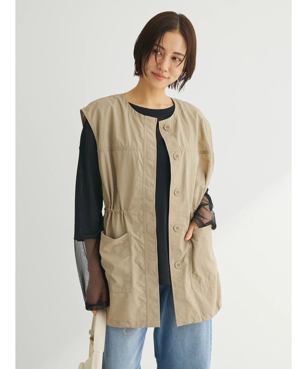 Green Parks ノーカラーミリタリーベスト 