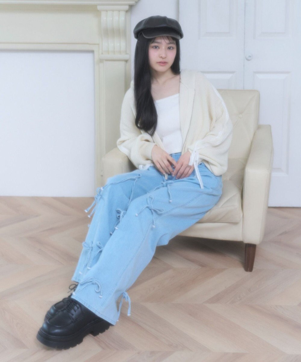 WEGO レースリボンニットパーカー 