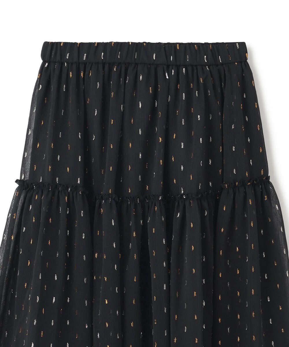 UNFILO ラメリンクルシフォン スカート 