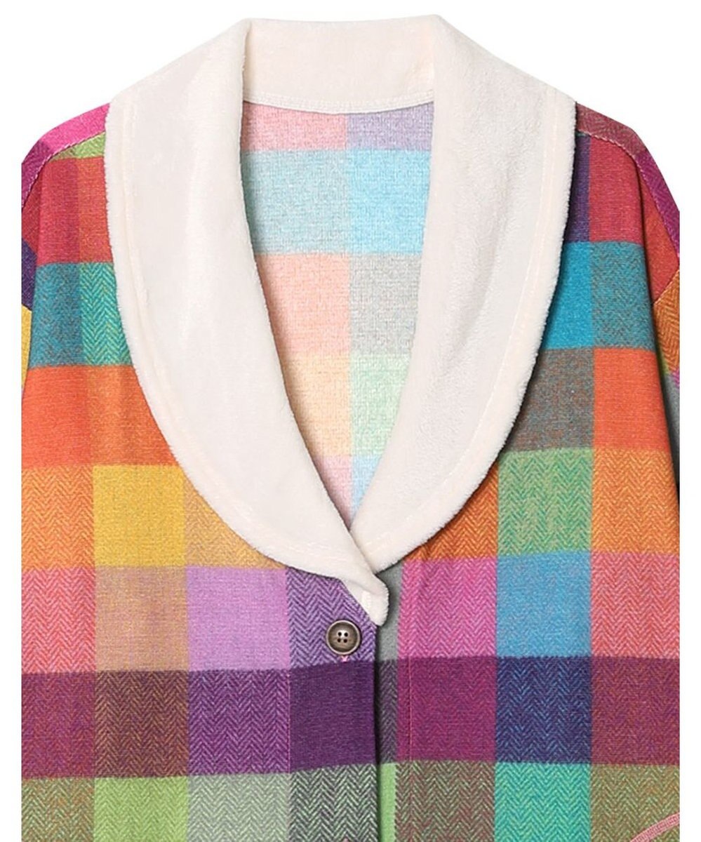 WACOAL ワコールリラックス ローブ 【AVOCA×ワコール】 長袖 ルームウェア 保温率の高い裏起毛天竺を使用 フリース素材(襟元) BRW703 /ワコール 