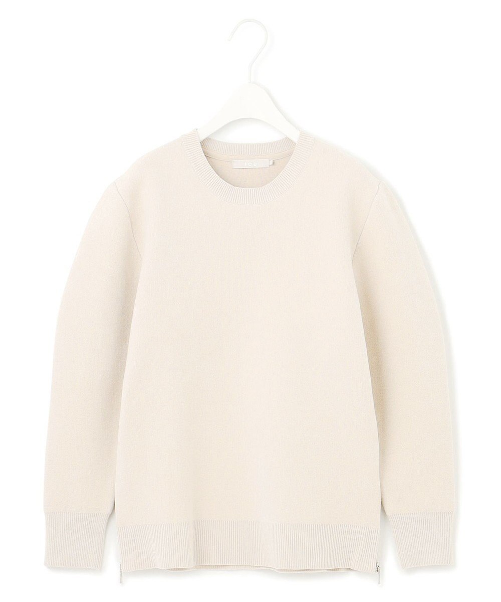 ICB L 【洗える】コットンシェニール コクーンスリーブニット 