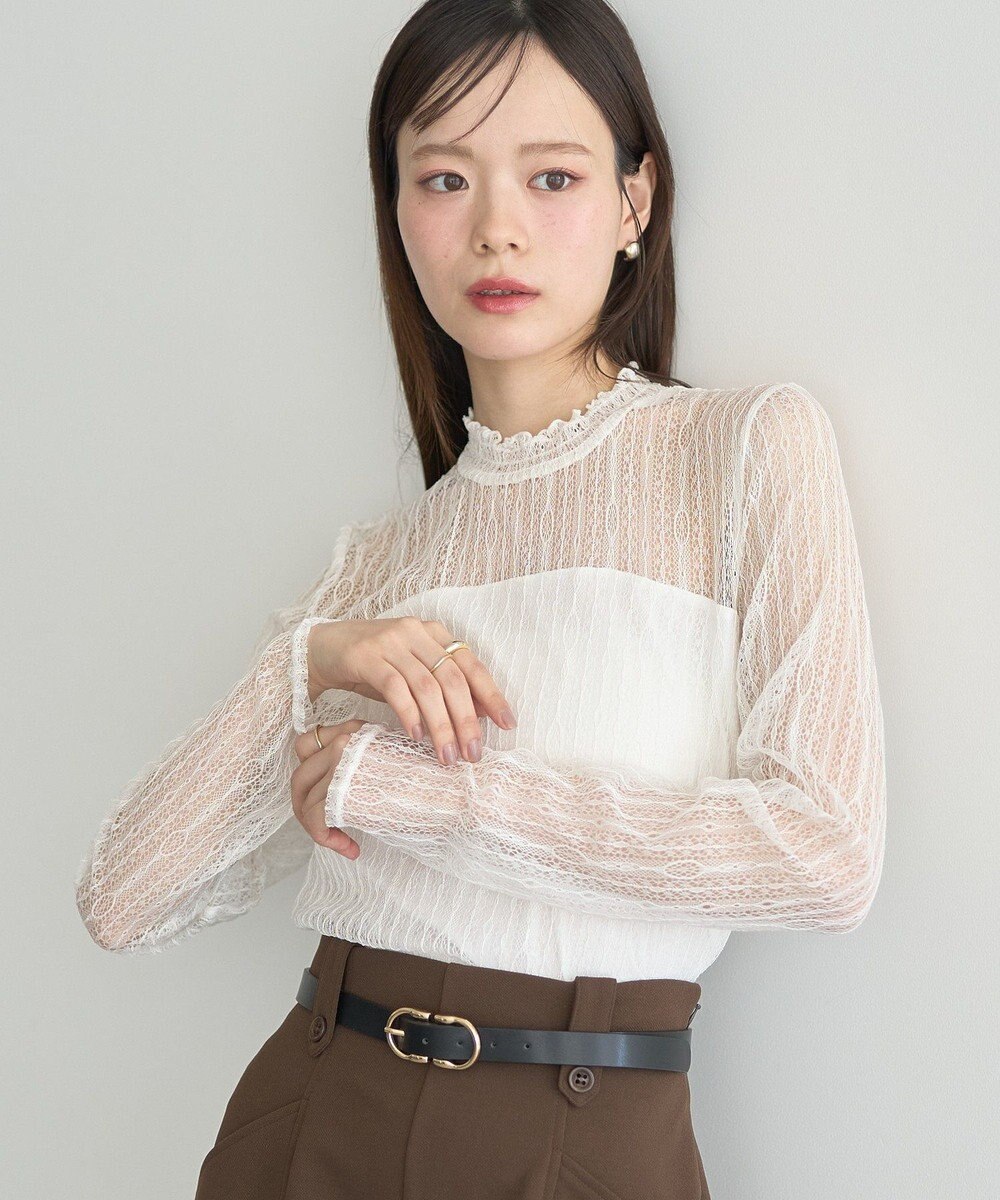 earth music&ecology レースドッキングプルオーバー 