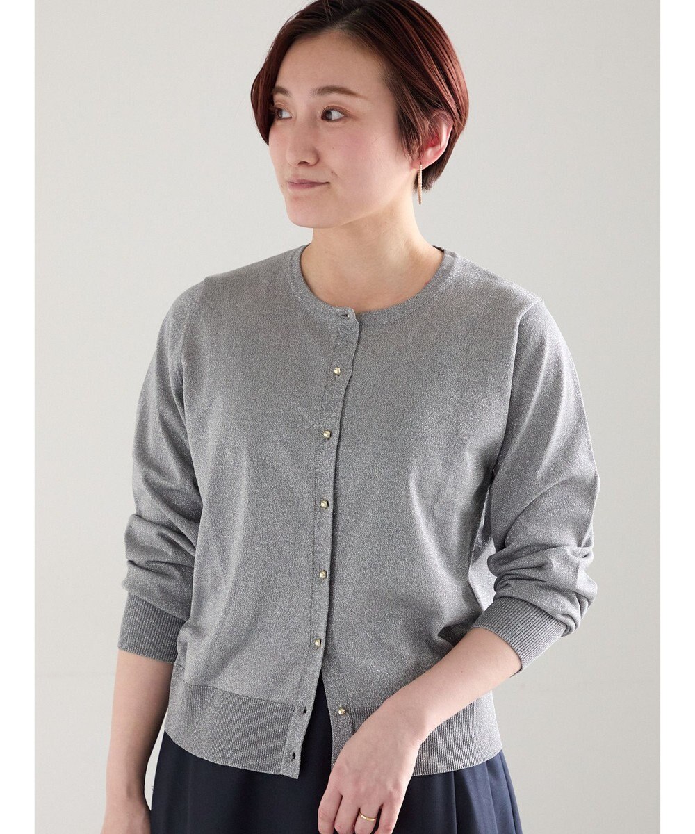 Te chichi 14G綿ポリクルーカーディガン 