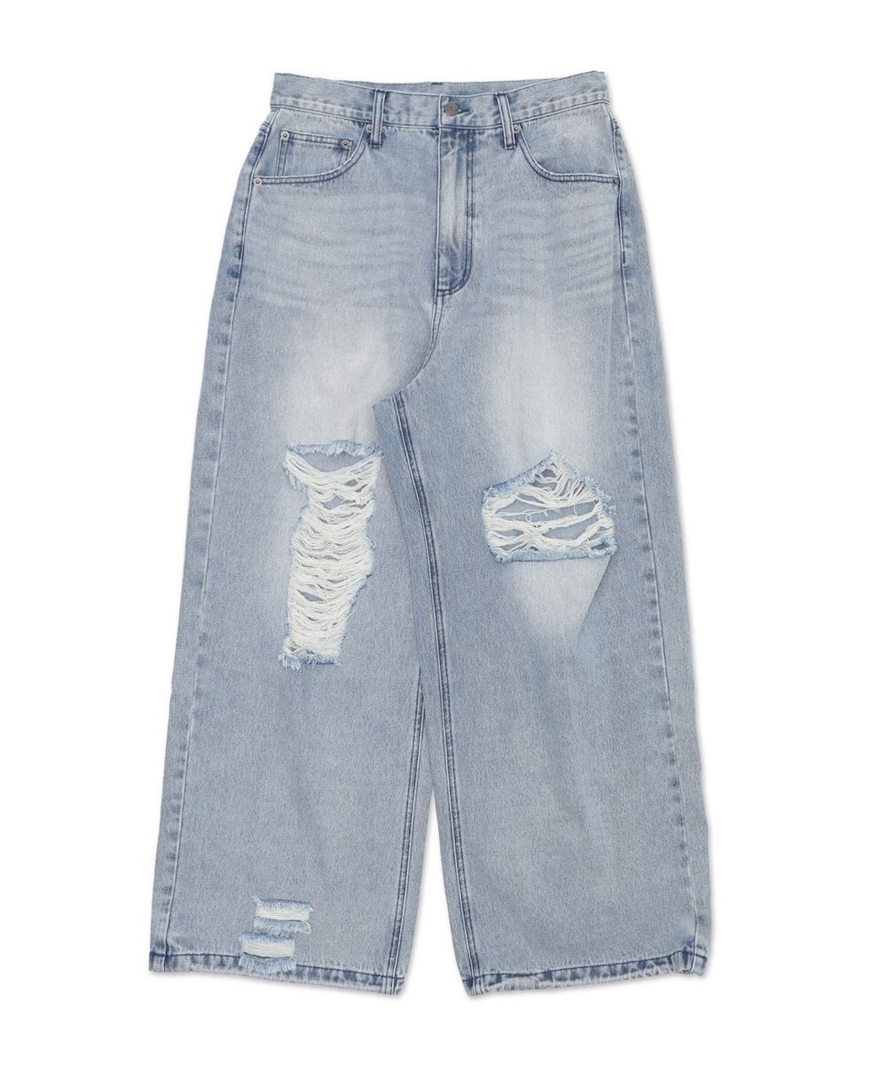 WEGO スーパーバギーダメージデニムパンツ 