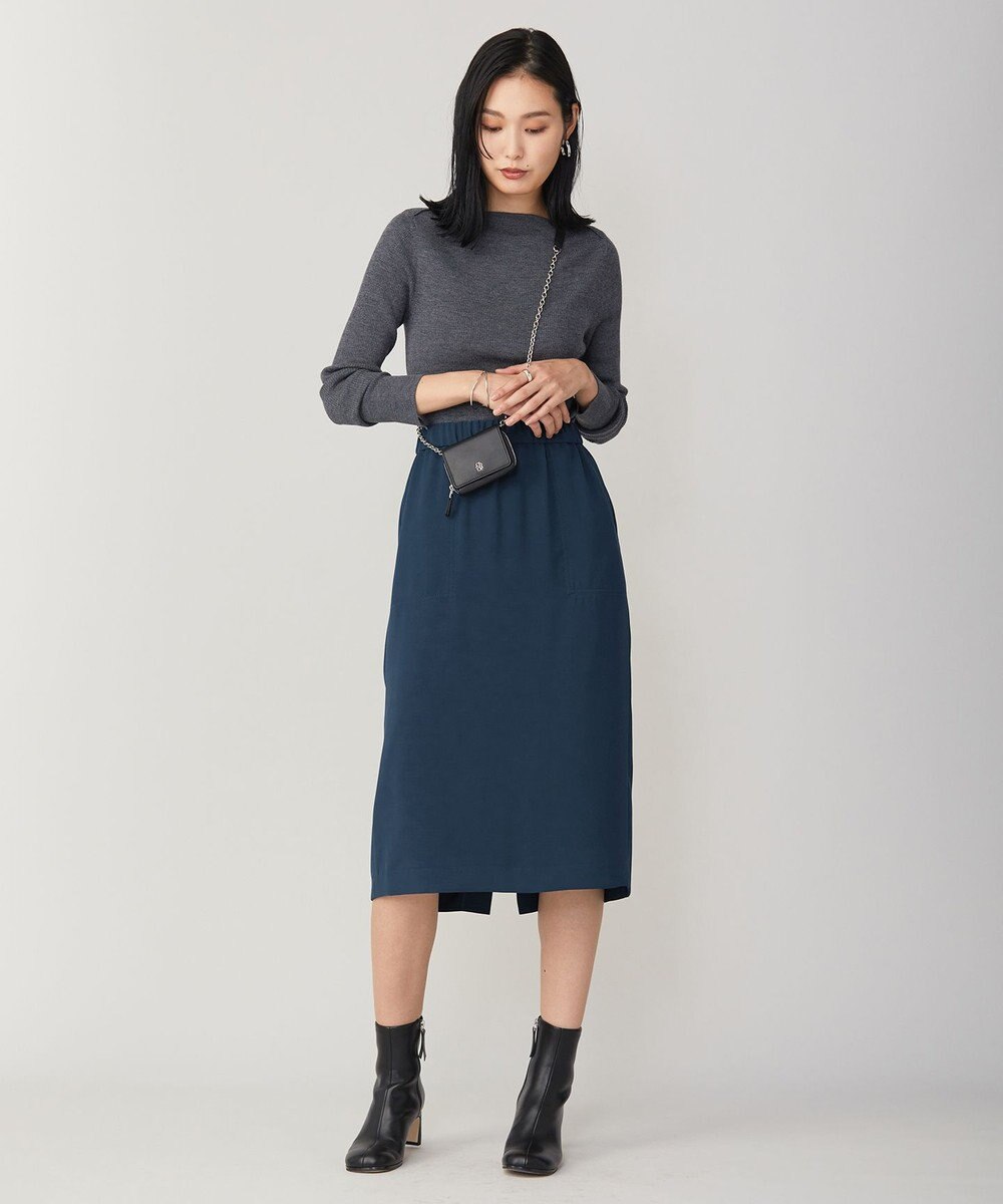 ICB 【洗える】エクストラファインメリノリブ ボートネックニット 